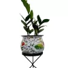 5.5 inches Matki style metal pot with metal stand – Pattern 6