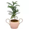 4 inches hook design metal pot with tray - Pink