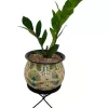 5.5 inches Matki style metal pot with metal stand – Pattern 9