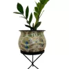 5.5 inches Matki style metal pot with metal stand – Pattern 9