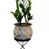 5.5 inches Matki style metal pot with metal stand – Pattern 4