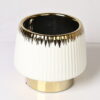 GOLDEN VEIL WHITE METAL PLANTER